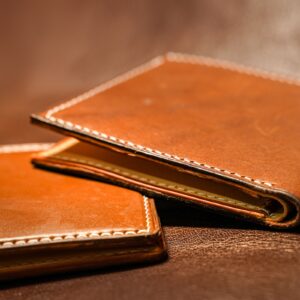 Plant tanned leather handmade customized wallet